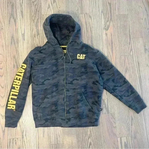 CAT Men’s Trademark Full Zip Camouflage Hoodie Size Large - Picture 8 of 14